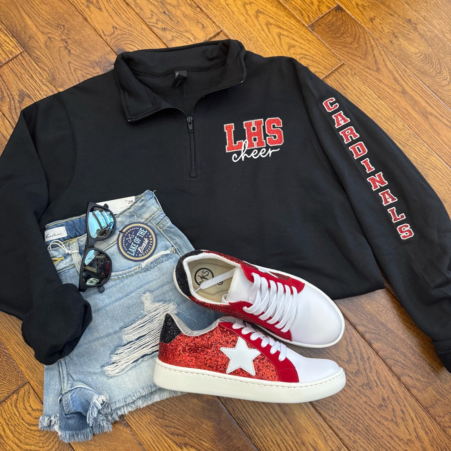 Custom Glitter Embroidered Quarter Zip