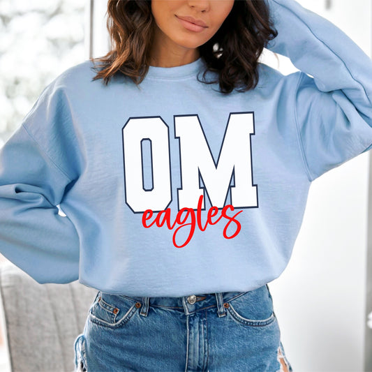 OM Eagles White Navy Red Spangle