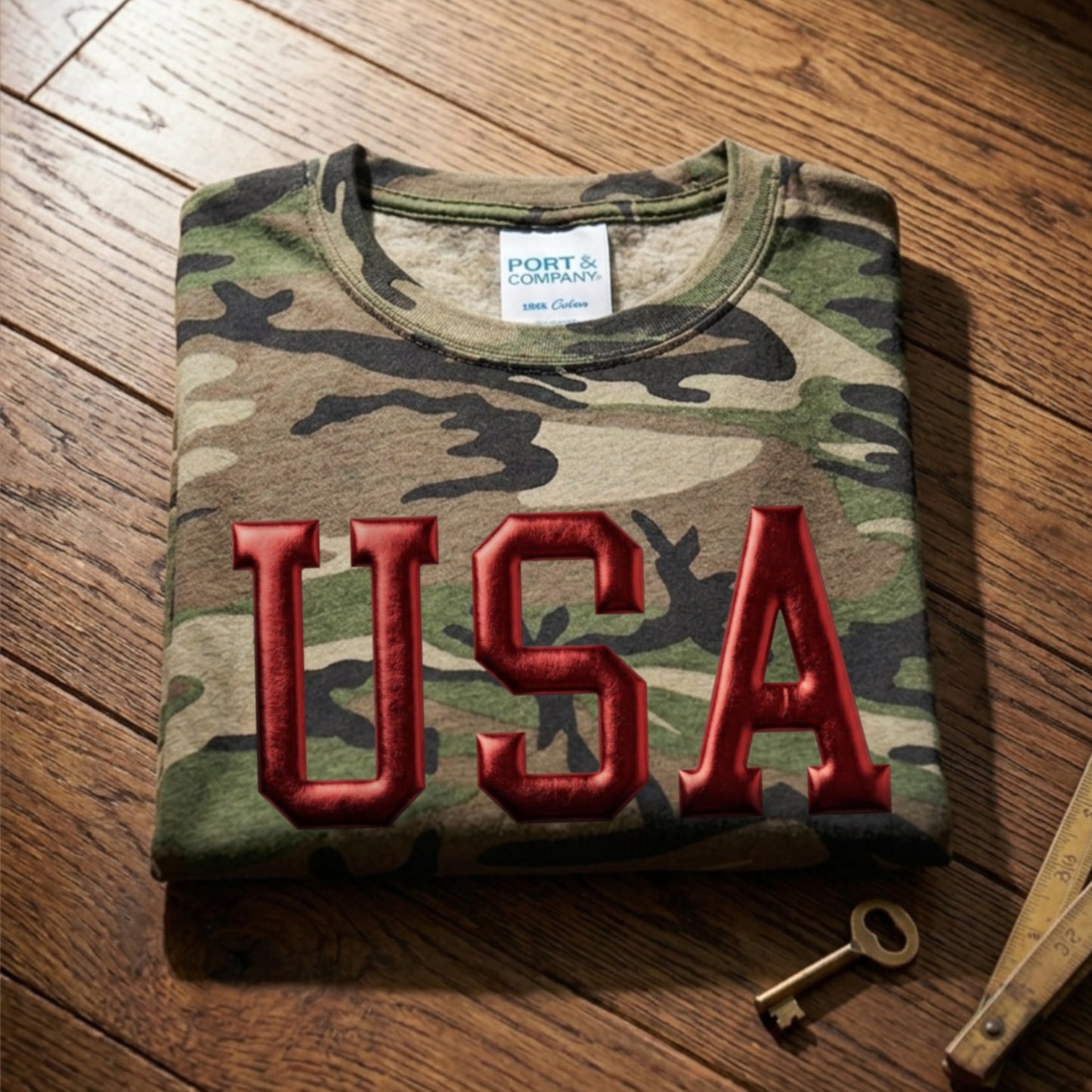 USA Metallic Puff Camo Tee