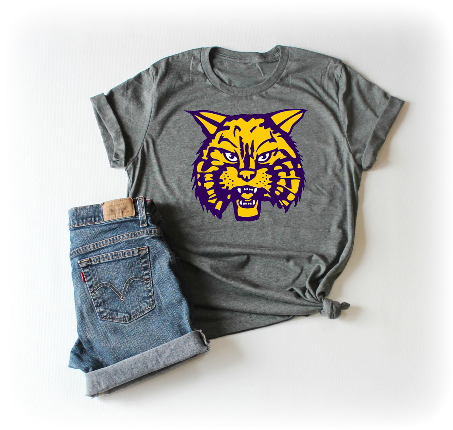 Wildcat Head Gold Purple