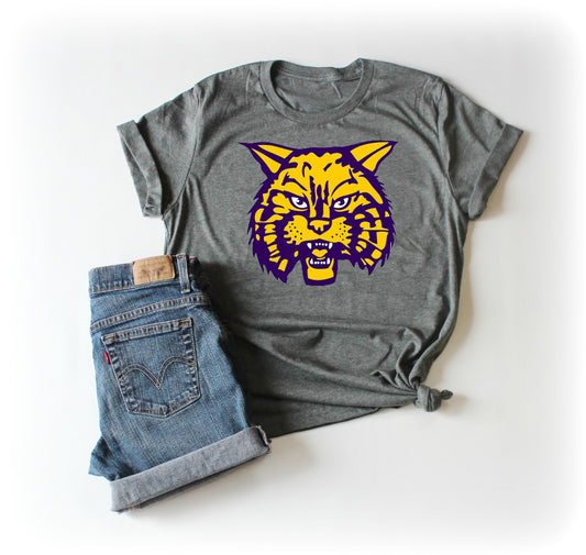 Wildcat Head Gold Purple