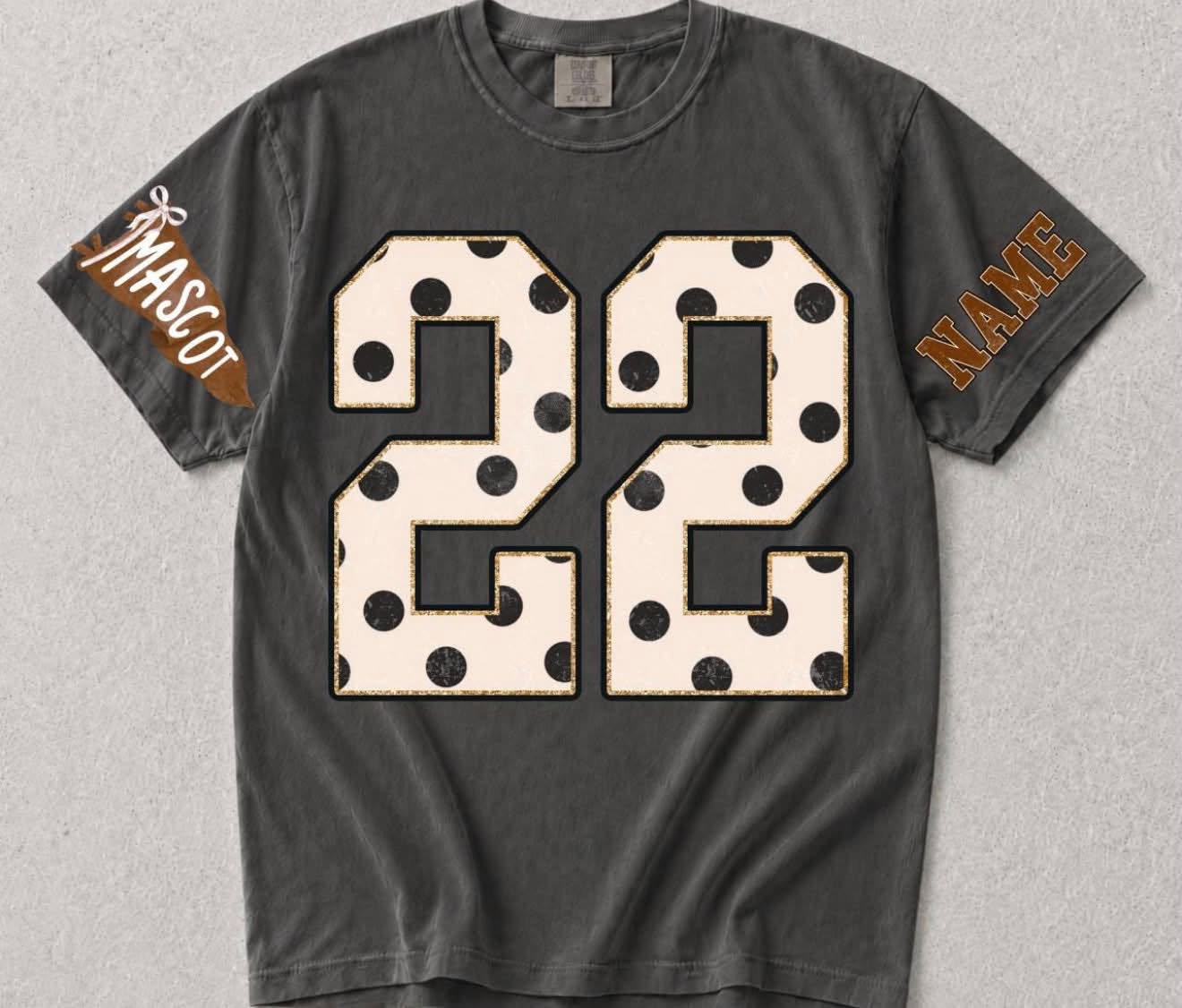 Custom Number Name & Mascot Sleeve Tee