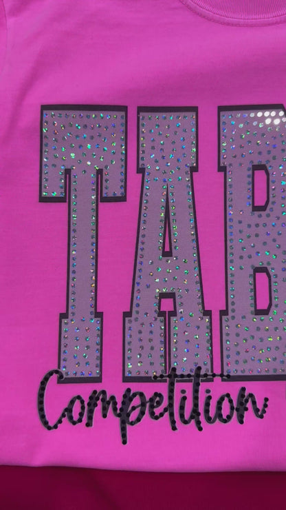 Custom Block Script Spangle Neon Pink Tee