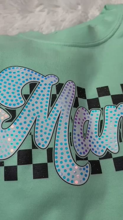 Mama Iridescent Spangle Tee