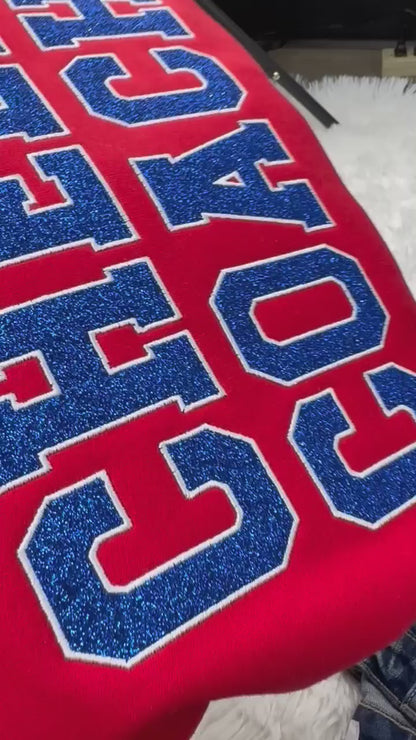 Cheer Coach Glitter Embroidery