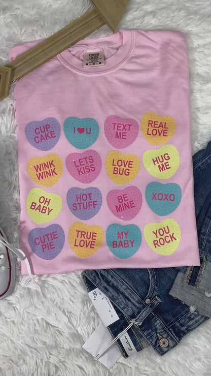 Spangle Conversation Hearts Love