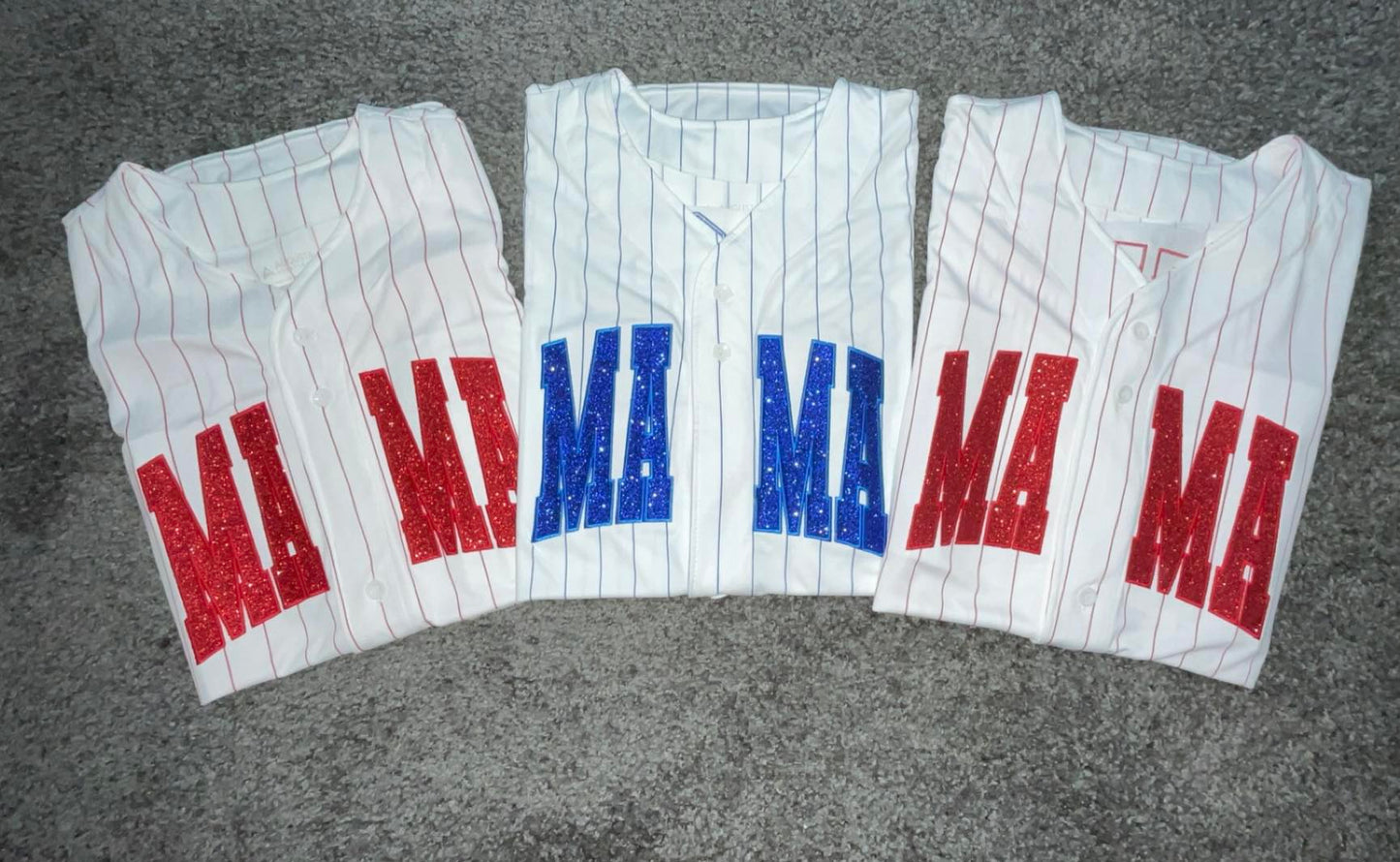 Custom Glitter Embroidery Baseball Jerseys